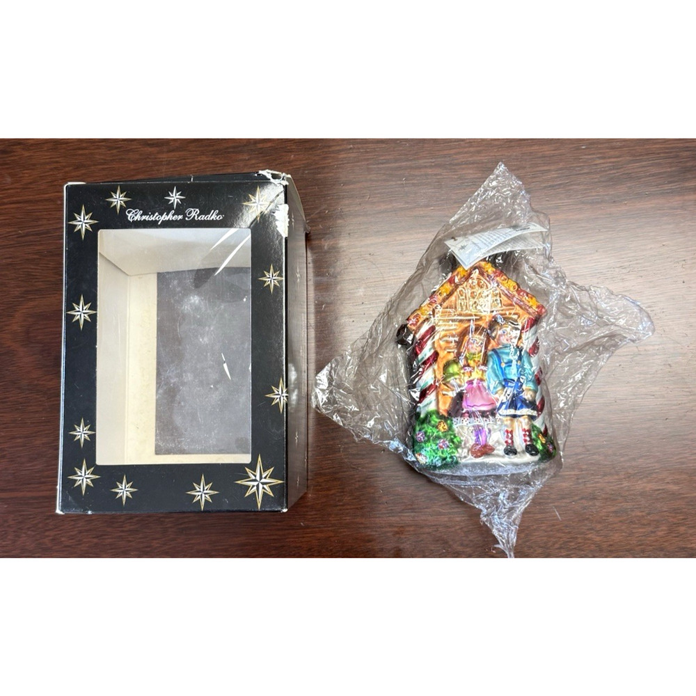 Vintage 1999 Christopher Radko Hansel & Gretel Double Sided Glass Ornament NIB